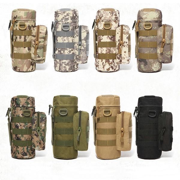 Tactical Molle Water Pouch, Tactical Bottle Holder Military Water Bottle Bag Hydration Carrier H20 Pouch Kettle Pouch