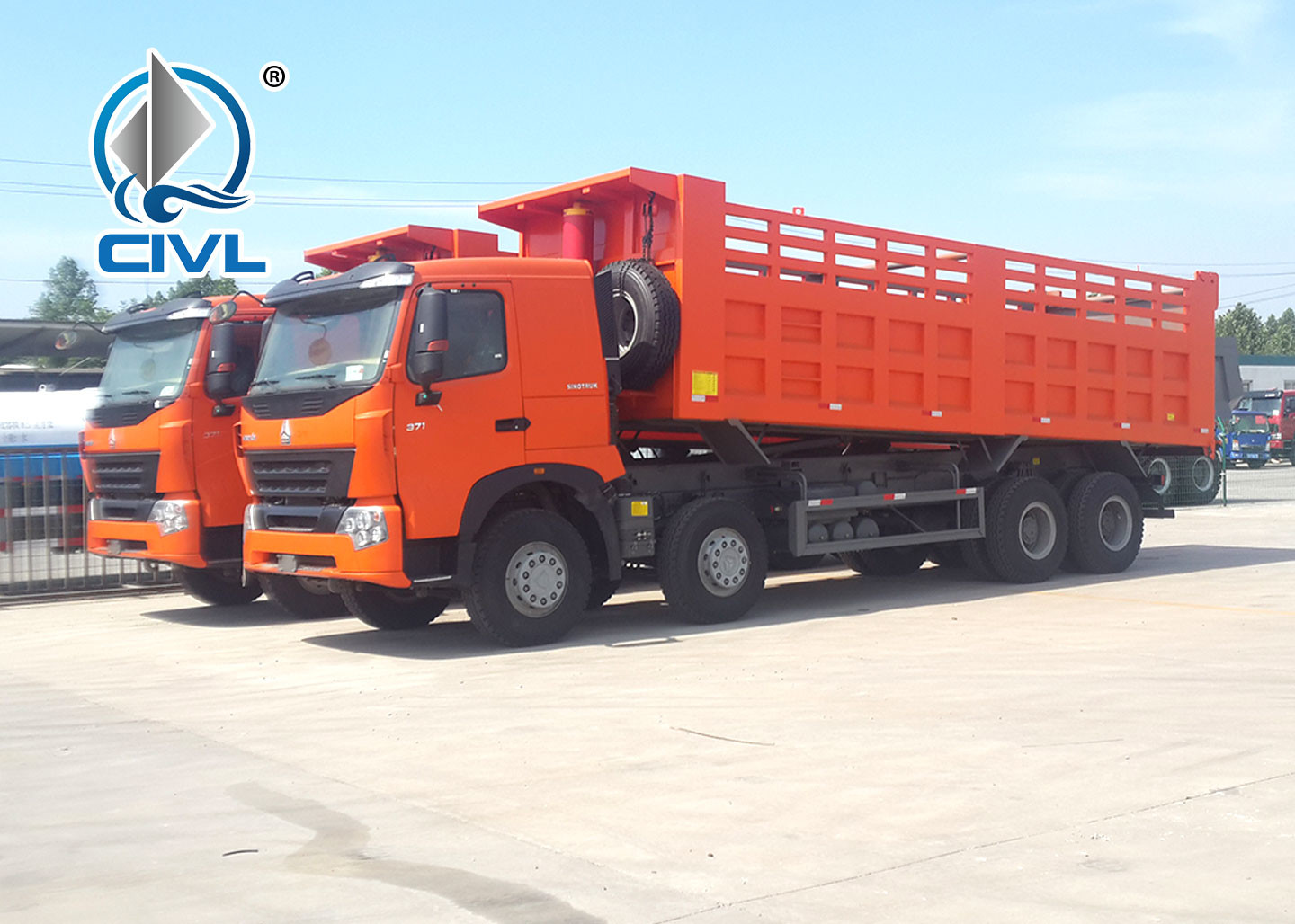 60T Sinotruck Howo A7 Heavy Duty Dump Truck 8x4 12 tires EuroII 371hp Tipper truck
