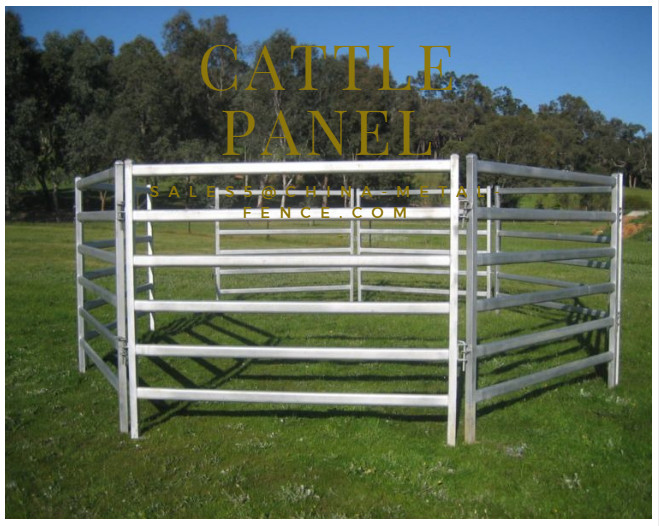 Six Bars Heavy Duty Metal Oval Rail Cattle Yard Panel for Australia