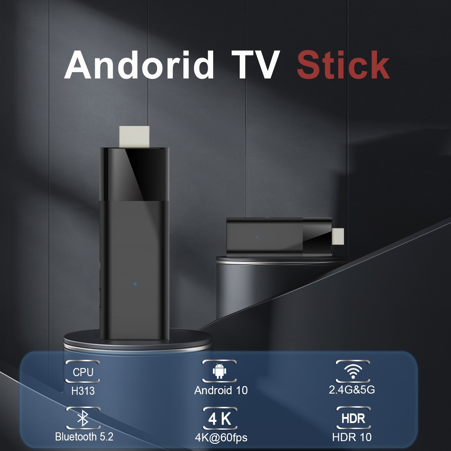 Android 10 4k smart tV stick Wifi Atv Allwinner H313 1GB 2GB RAM 8GB 16GB ROM