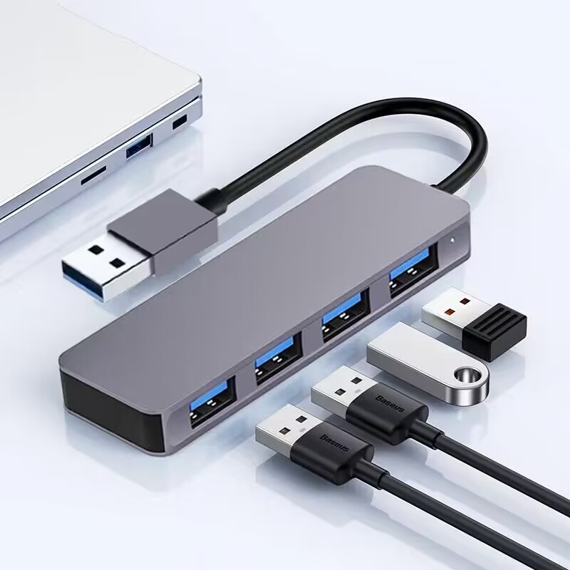 High Speed 4 Port USB 3.0 HUB 5Gbps USB C Portable With Power Adapter for PC Mac Laptop