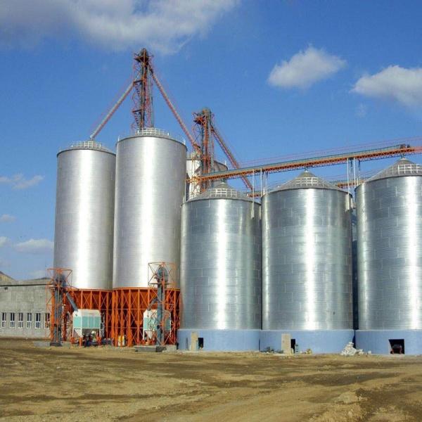 Wheat Storage Silos Galvanized Steel Grain Feed Bin Flat Bottom 3.5mm Steel