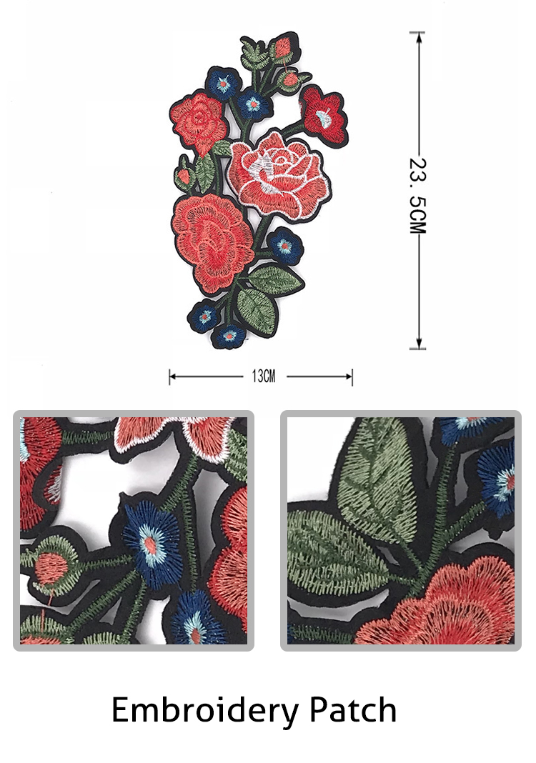 Handmade Rhinestone Patch #C1007 Embroidery Flower Applique