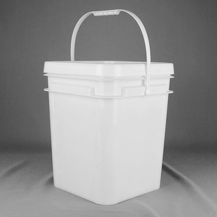 Wholesale Custom Printed 20 Liter Black Square Plastic Bucket With Lid
