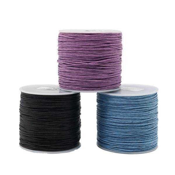 1mm Cotton Braided Yarn Count Colorful Wax Thread for Universal Hand Knitting
