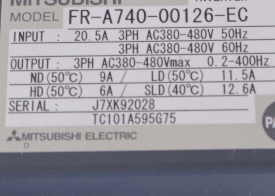 FR-A740-00126-EC brand new and original,5HP 3.7KW 380/480V 3PHASE 400HZ IP20
