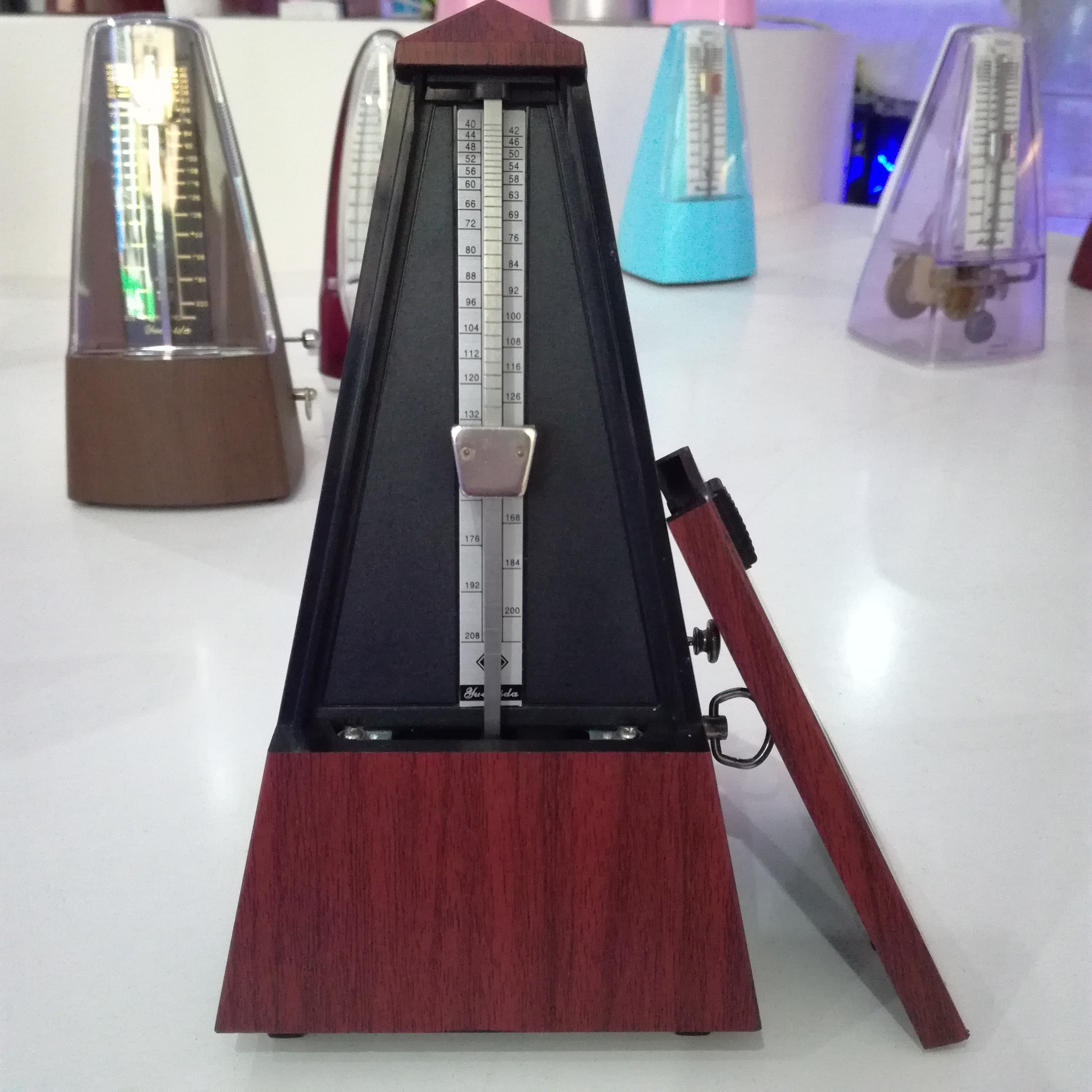 OEM classic scale board piano guitar violin practice rhythm mechanical metronome Black White Pink Red Tranparent Wood