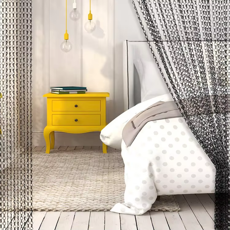 Colorful Double Hook Chain Link Decorative Mesh Curtain Aluminum Customized