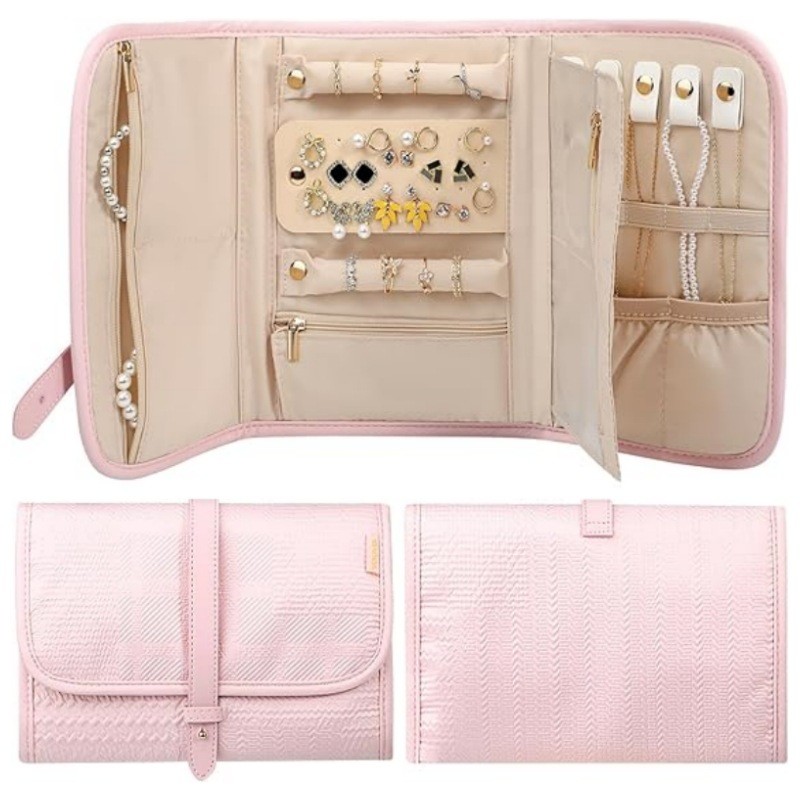 TRAVEL JEWELRY STORAGE BOX LARGE JEWELRY STORAGE BOOK BAG PORTABLE FOLDABLE TRAVEL JEWELRY BAG