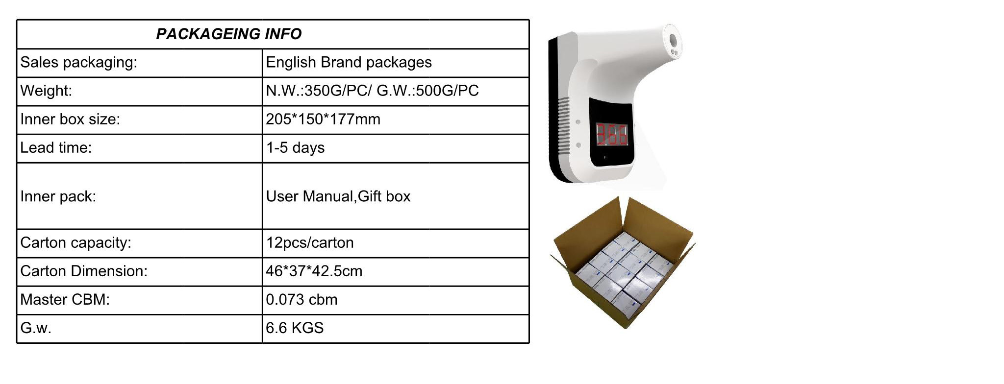 ABS material infrared thermometer non-contact thermometer‎ public thermometer adult or kids‎ Forehead thermometer
