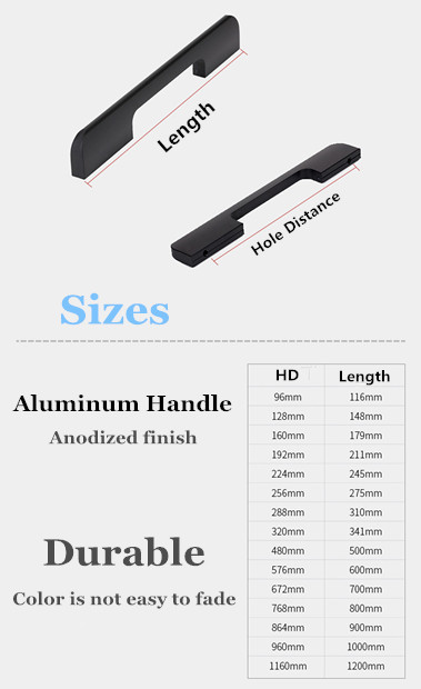 Extra Long Gold Wardrobe Cabinet Closet Door Handles Furniture Aluminium Profiles