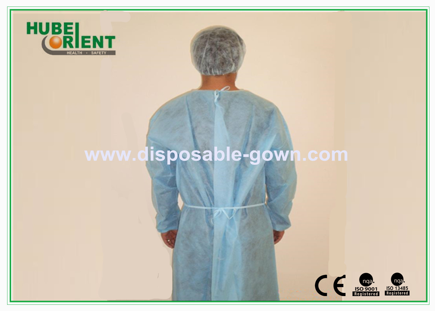 Long Sleeves Disposable Medical Use Isolation Gowns With Elastic Cuffs For Hospital
