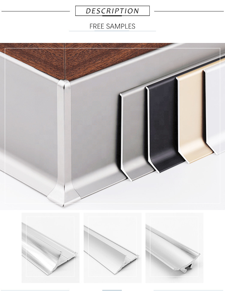 7075 Aluminium Skirting 100mm Distortion Resistant Waterproof