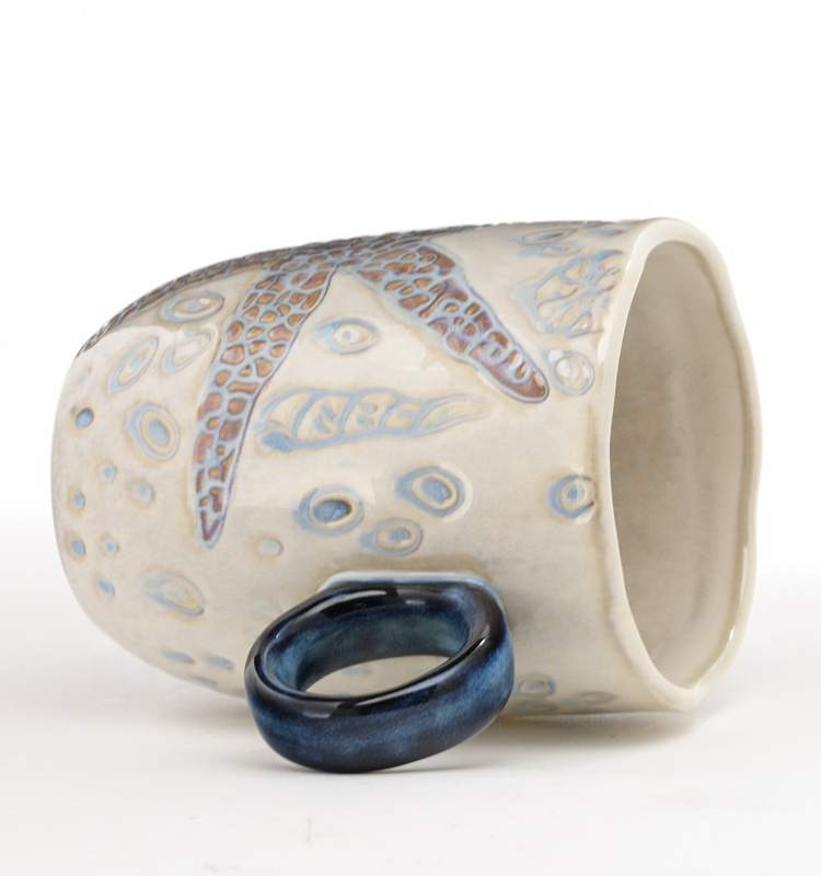Animal Pattern Decoration Ceramic Mug Cup Cute Handmade Mugs Hand Built Cups