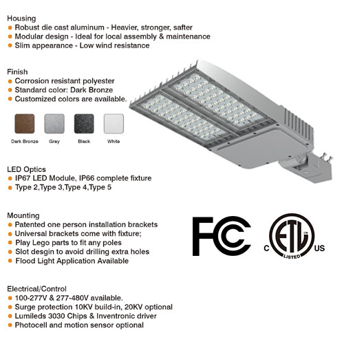 Clip Design DLC5.0 240W Outdoor Led Parking Lot Lights