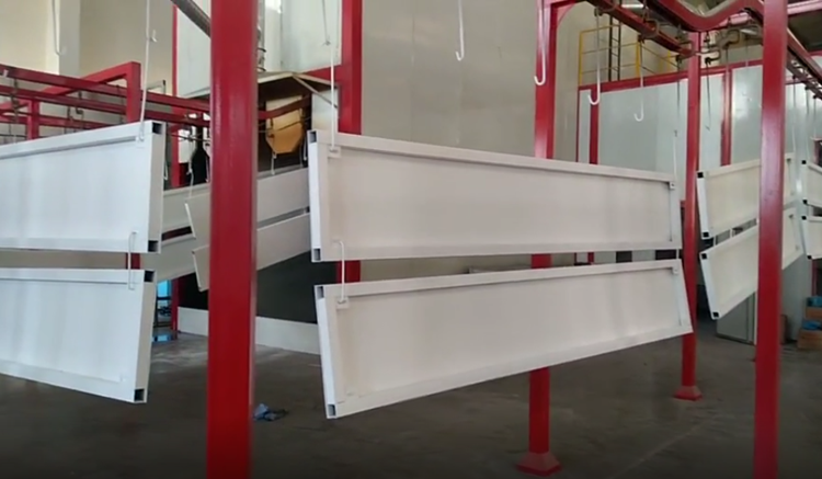 PLC Automatic Powder Coating Line Production Equipment 50W