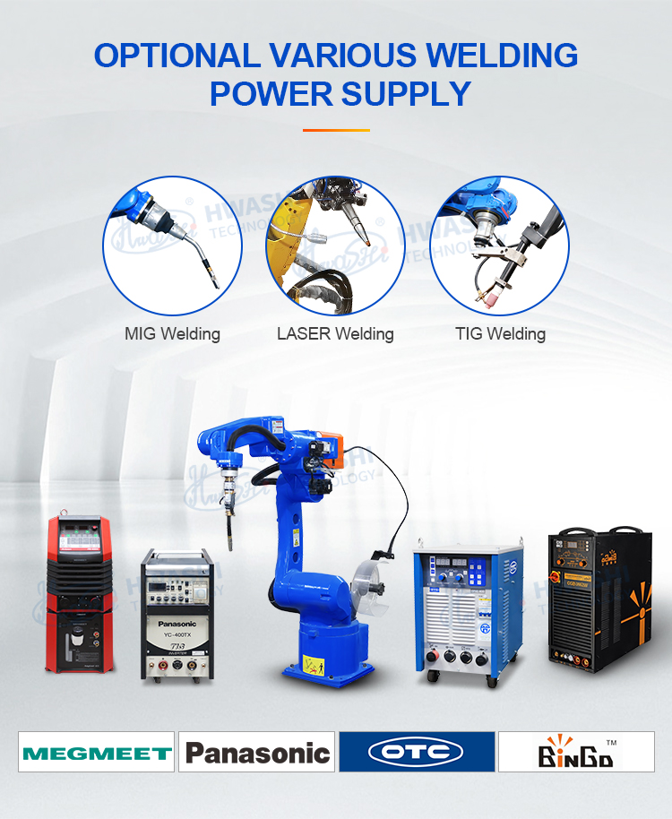 Hwashi Automatic MIG TIG Welding Robot With Rotating Station For Storage Rack Corner
