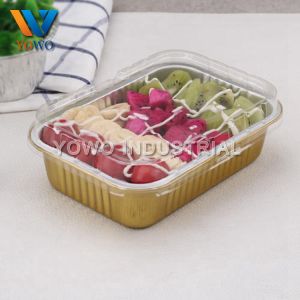 China 2lb Disposable Aluminum Foil Food Containers With Clear Lid on sale