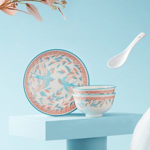 Modern Custom Ceramic Dinnerware Set with Personalized Logo Design