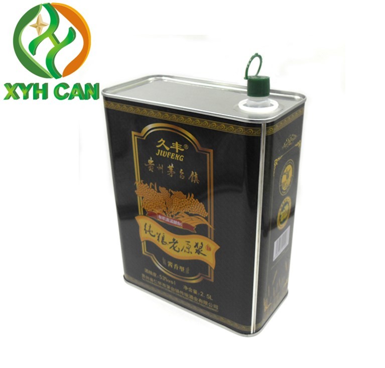 Olive Oil Tin Cans 0.19mm Tinplate CMYK 4C Round Metal Cans for 1L Safflower Oil Tin Jars