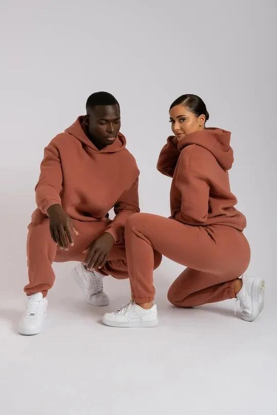 2 Piece Women Jogger Sets Jumper Gym Sweatpants Unisex Oversize Hoodie Tracksuit