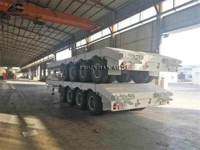 3 Axle 50 Tons Low Bed Semi Trailer For Excavator Transportation