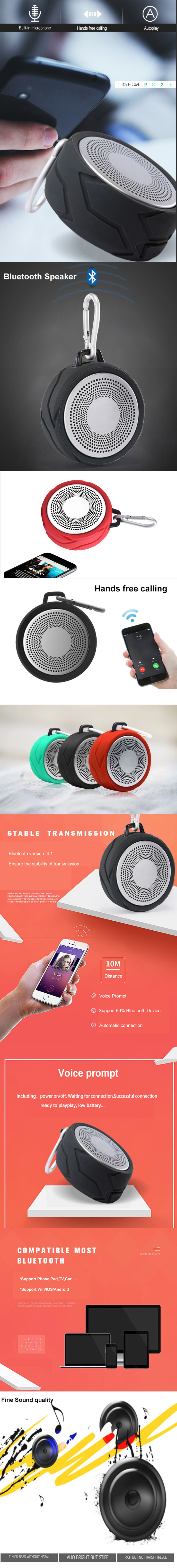High quality portable wireless blue-tooth speaker supports AUX and TF card