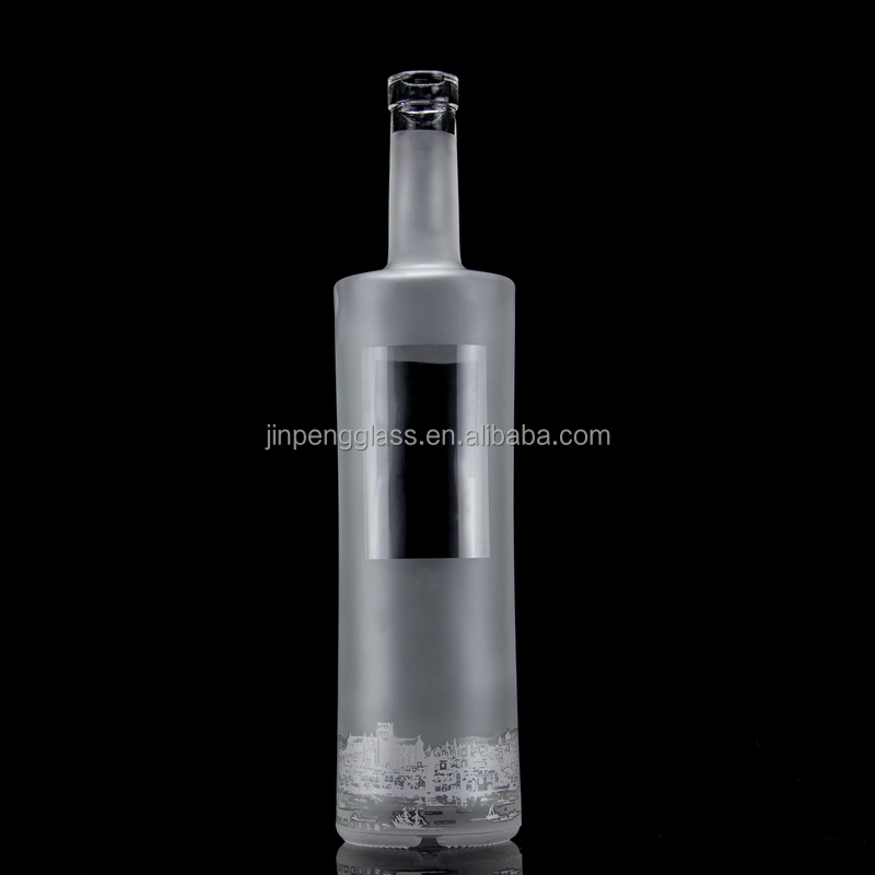Customized 750ml Thick Bottom Straight Shape Glass Bottle for Super Flint Liquor