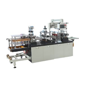 China High Precision Plastic Lid Forming Machine With PLC Control 450mm Width on sale