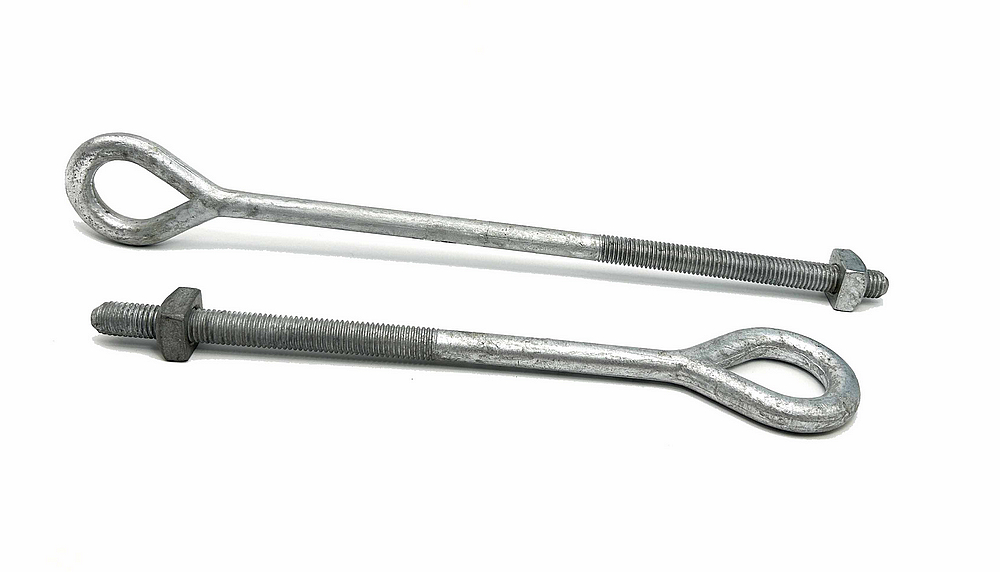 Oval Eye Bolt Anchors For Utility Poles Anchoring, Poleline Hardware Oval Eye Anchor Rod Support Tranmission Lines to Pole (4)