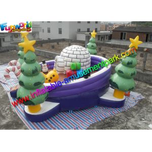 Customized Christmas Snowman Inflatable Dome Bouncer Jumping House With Tree