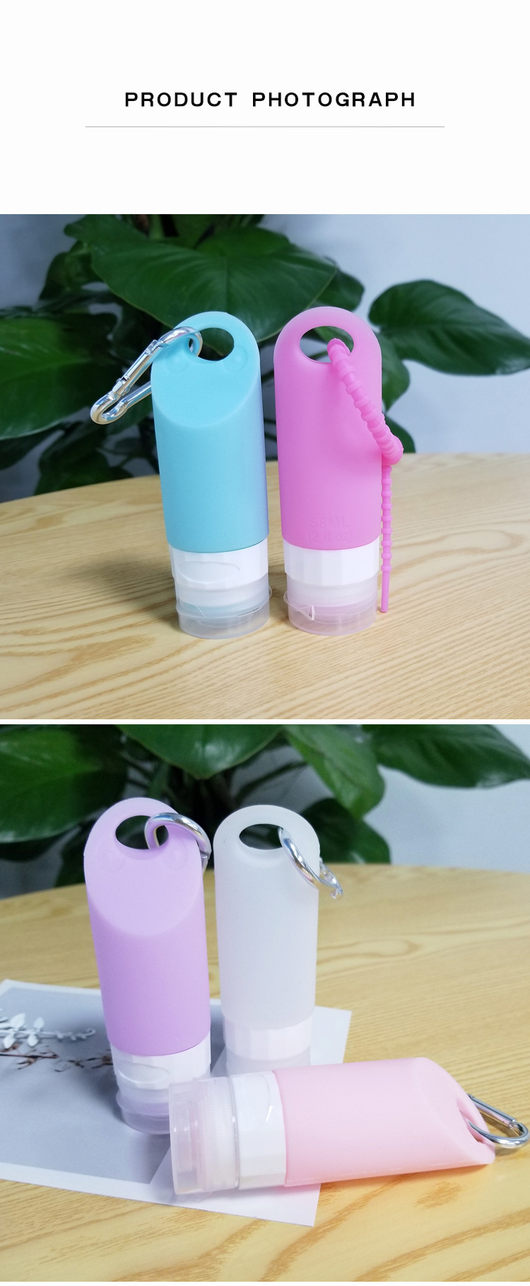 58ML Mini Cheap Portable silicone hand sanitizer Container Travel Bottles