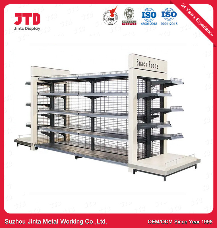 Smooth Steel Display Shelving For Retail Stores Supermarket Display Racking System