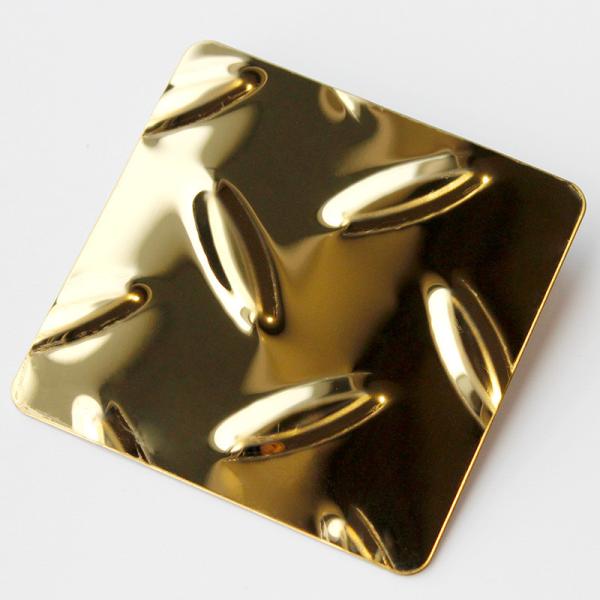 201 304 Golden Color Coated 3MM 2MM Stamping Embossed Surface Anti Slip