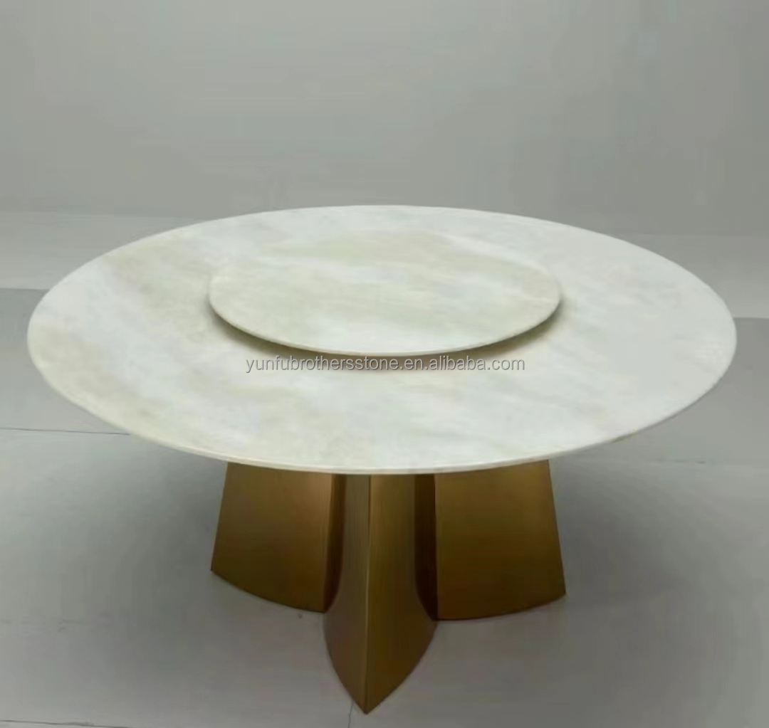 Hotel Modern Royal White Onyx Honed Marble Sheet Cut-to-Size Wall Panel and Dining Table Set