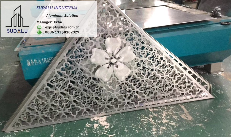 SUDALU OEM Perforated Curvel Panel Outdoor/ Interior Artistic Aluminum Panel Design for Facade Cladding