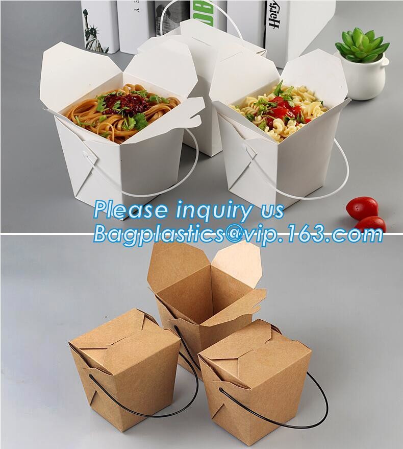 Cheap Cardboard foldable kraft paper lunch box with window,Lunch noodle fast food kraft paper box by customized logo pri