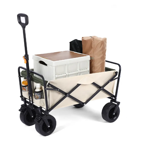 Outdoor Garden Activities Folding Utility Wagon Cart Heavy Duty with Four Wheels