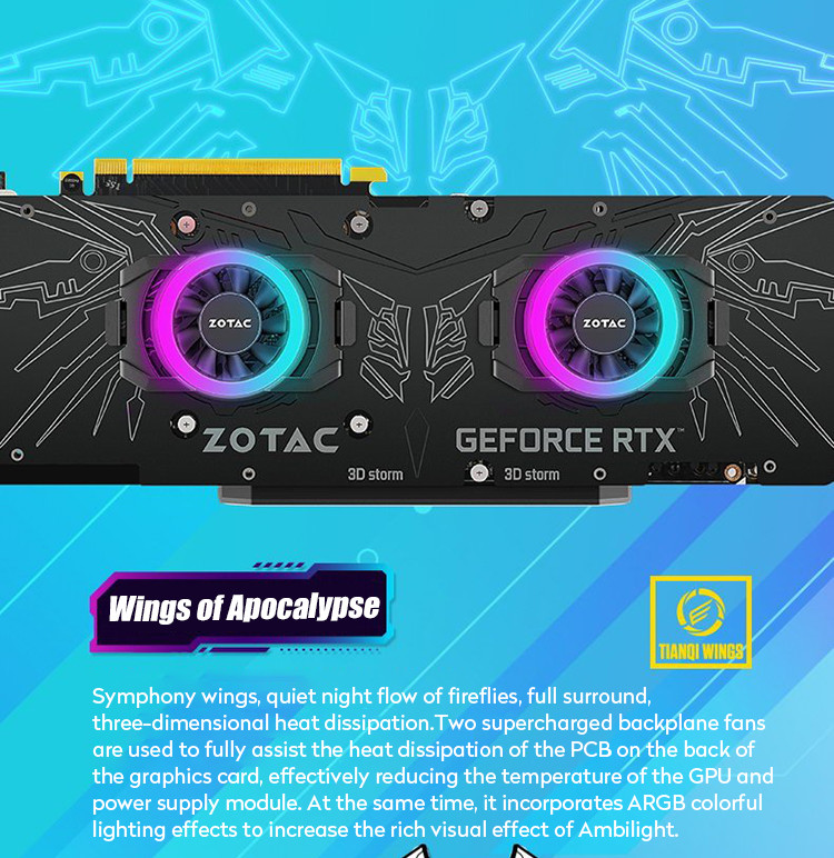 19000MHz Computer Game Graphics Card GeForce RTX 3080 10G6X Apocalypse GOC 320bit