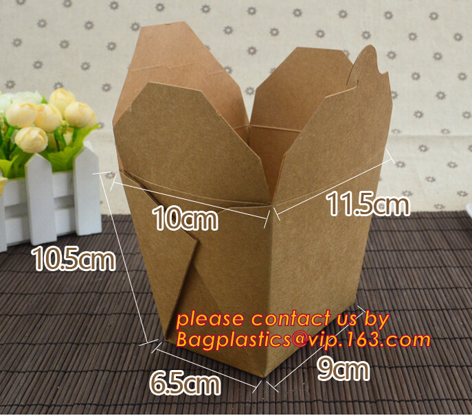Cheap Cardboard foldable kraft paper lunch box with window,Lunch noodle fast food kraft paper box by customized logo pri