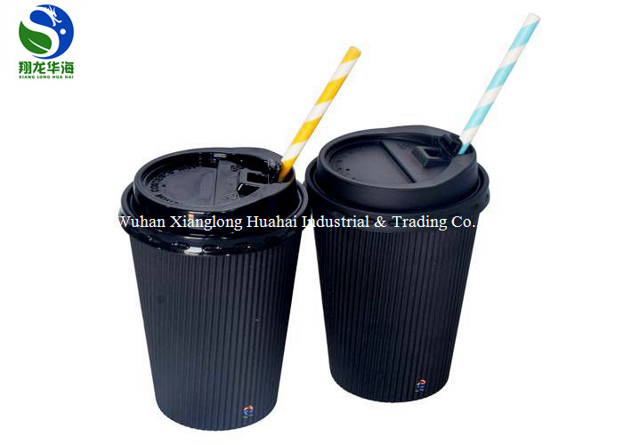 Food Grade Material Take Away Insulated Paper cups , Ripple Coffee Cups