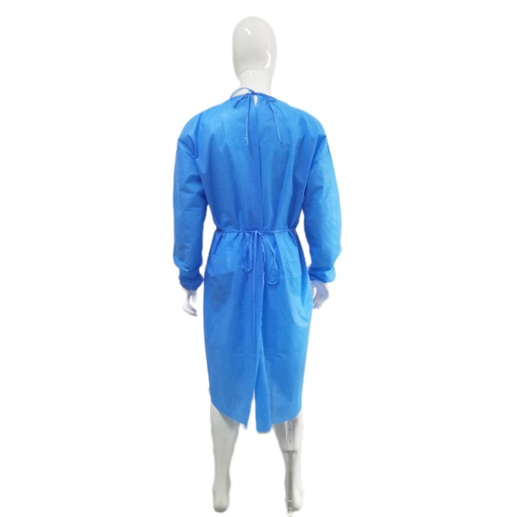 Isolation Gown Disposable Breathable Waterproof Blue AAMI Level2/3 Surgical Gown