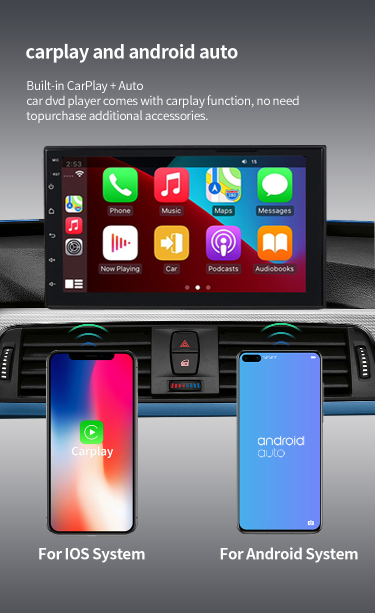 Touch Screen Wifi IPS GPS Camera Car DVD Radio Android 12 Universal Car Player
