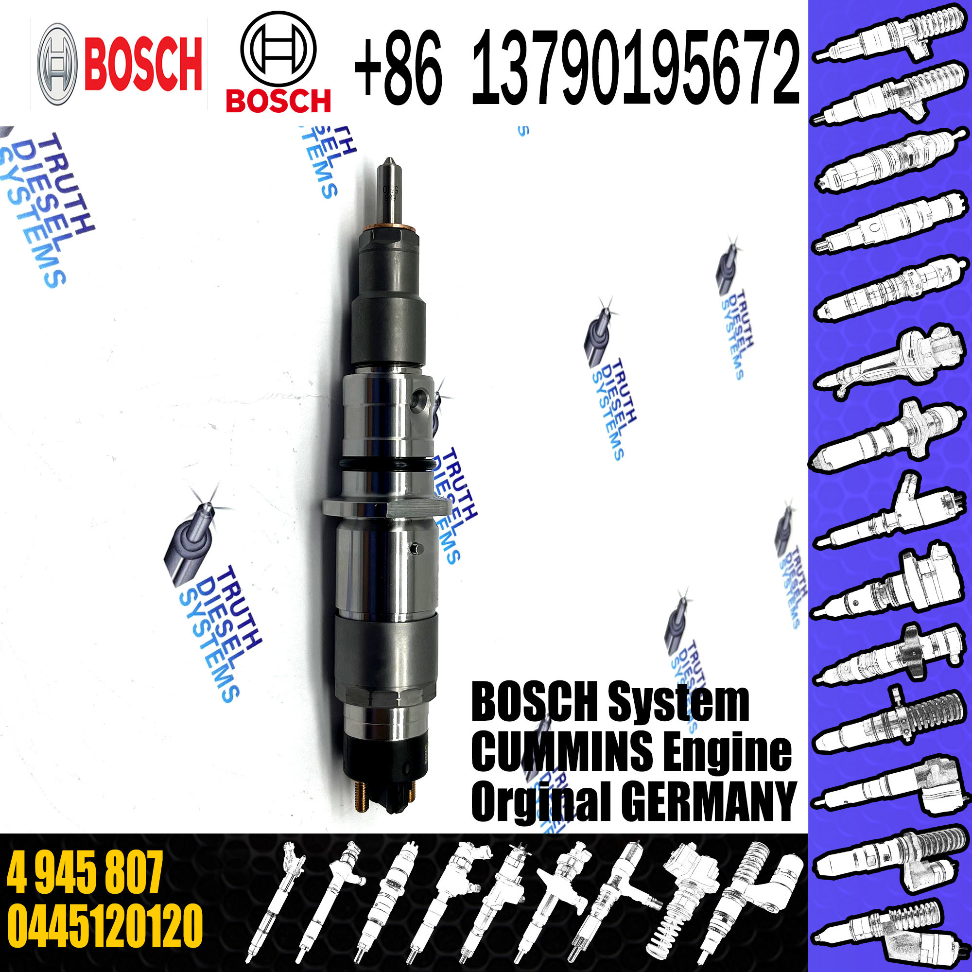 Factory Price Diesel Common Rail Fuel Injector 0445120120 For Dongfeng Cummins Engine 4945807