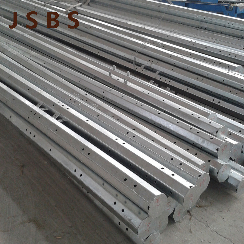 Customized Height Dodecagonal Shape Metal Utility Pole Min Zinc Coating 86 microns