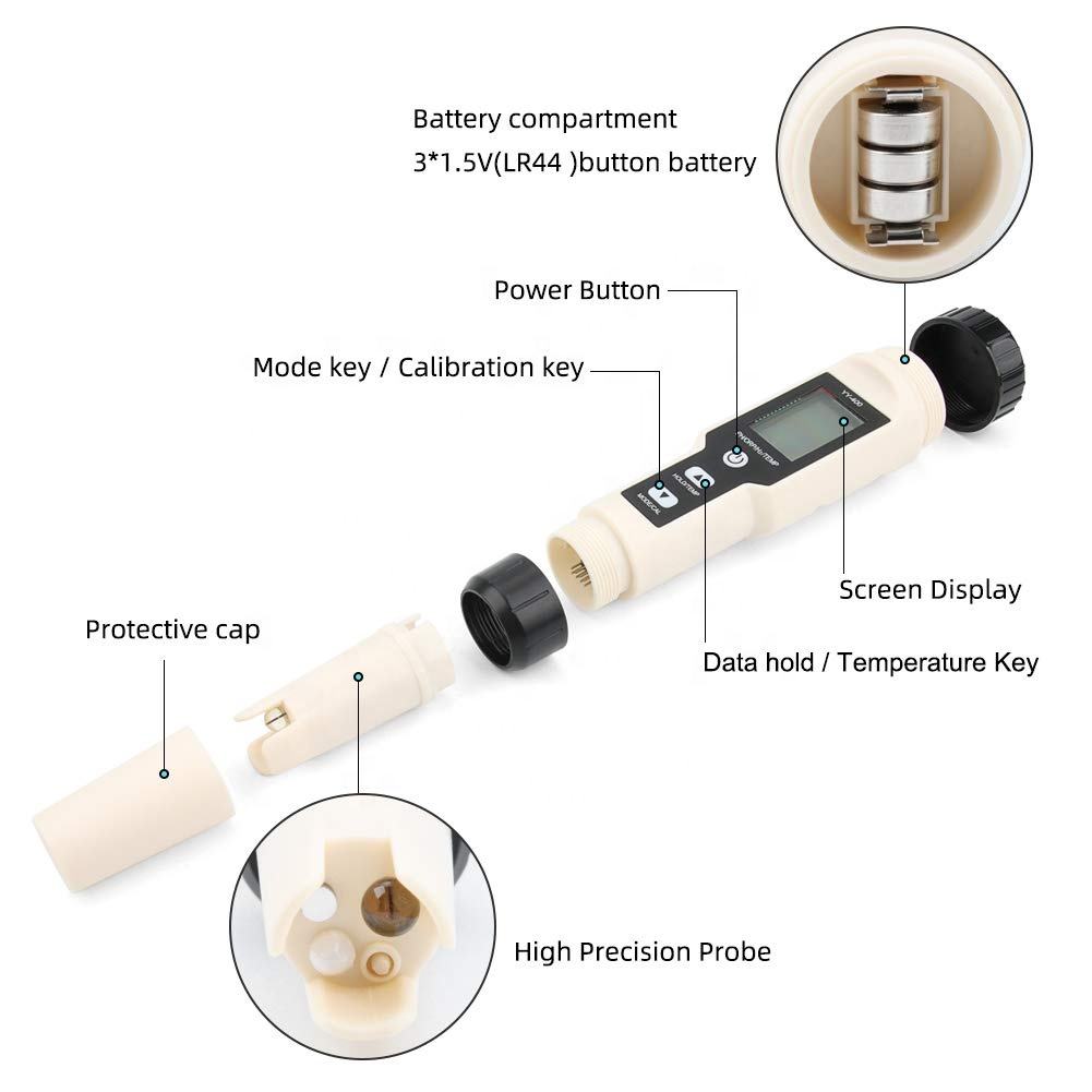 5 in 1 PH/Salinity/Temp/TDS/EC Testing Meter TP16 Water Digital Tester Ideal Detector