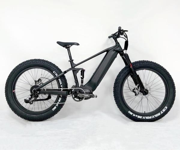 48V 1000W Mid Drive Electric Bike 26 Inch Fat Tire Full Suspension Mountain