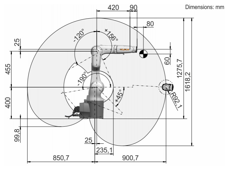 KUKA Robot Arm KR 6 R900-2 use for Floor , Ceiling , Wall , Desired angle