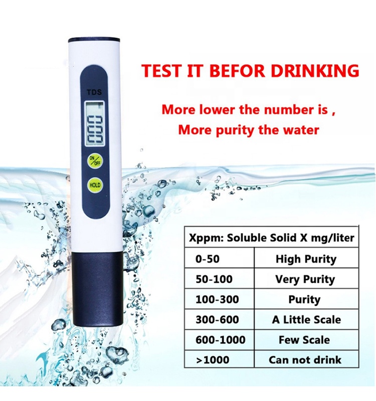 Digital TDS Meter for Drinking Water Swimming Pool Aquariums Measuring Range 0-9999ppm
