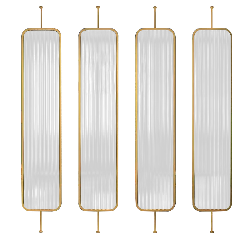 Art deco metal hanging screen glass technics living room divider wall